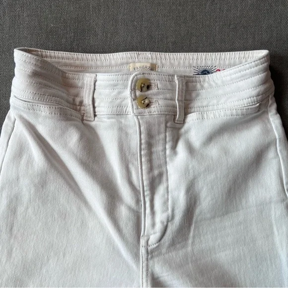 Faherty Stretch Terry Harbor Pant - Egret Wide Leg Pants 26